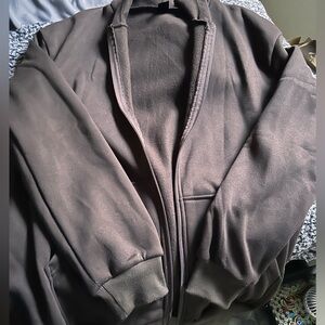 Brown zip up hoodie#hoodies